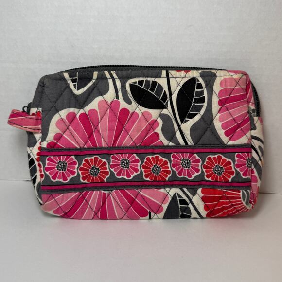 Vera Bradley Cherry Blossom Zip Around Small Makeup Bag PVC Lined - Picture 4 of 4